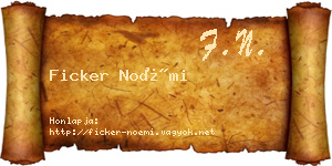 Ficker Noémi névjegykártya